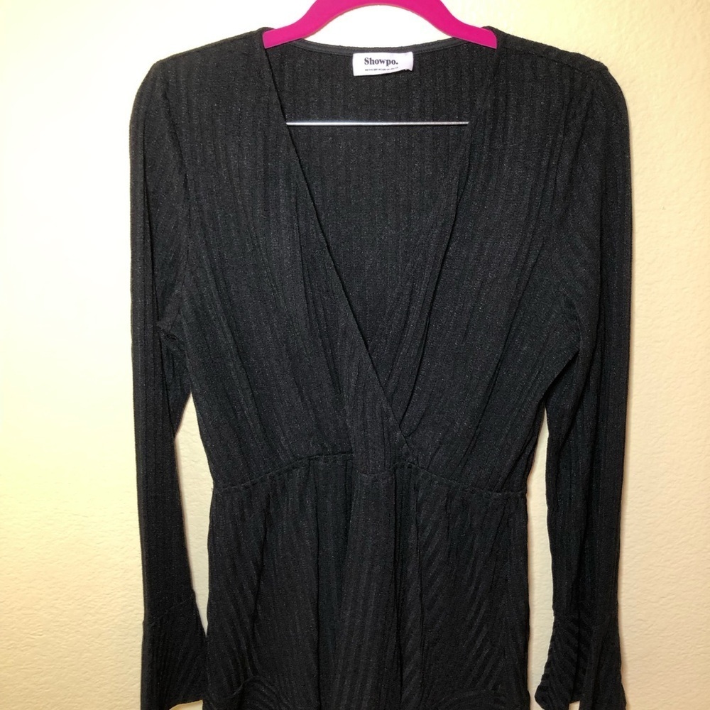 SHOWPO THE NEXT STEP MINI DRESS - LONG SLEEVE DRESS IN BLACK Size 10 - Picture 4 of 9